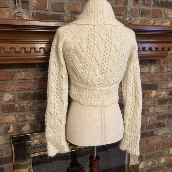Ann Taylor Loft Ivory Knit Shrug Size Small Mohair & Wool - Picture 3 of 7